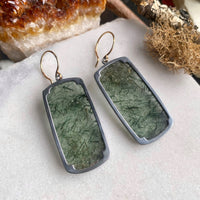 Actinolite in Quartz Earrings